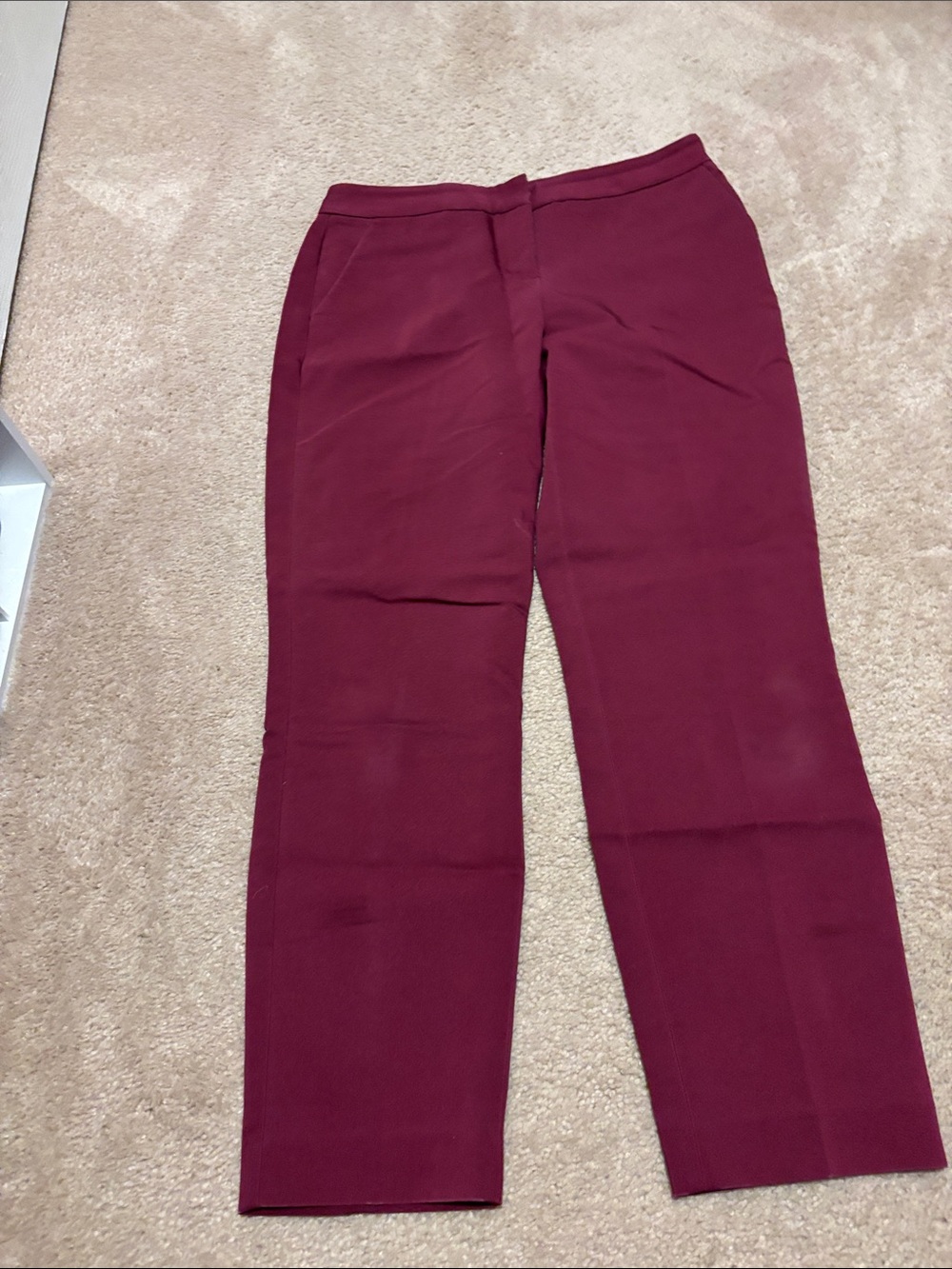 Express Women's Burgundy Cropped Tailored Pants